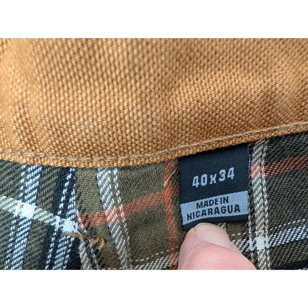 Carhartt‎ Loose Fit Washed Duck Flannel Lined Utility Work Pants 40x34 Brown NWT - Picture 2 of 13